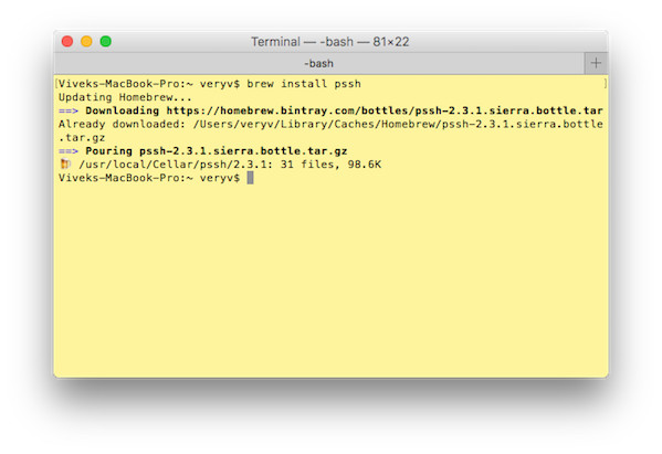Fig.02: Installing pssh on MacOS Unix
