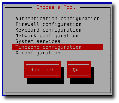 Fig.01: Redhat / CentOS Server Setting Up Timezone