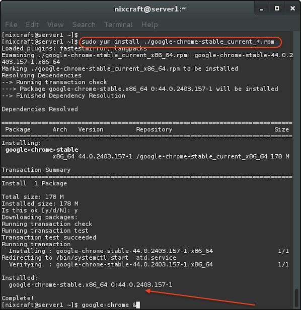 How To Install Google Chrome 52 On a RHEL/CentOS 7 and 