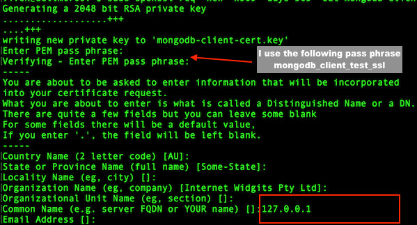 Fig.04: MongoDB SSL setup client certificate